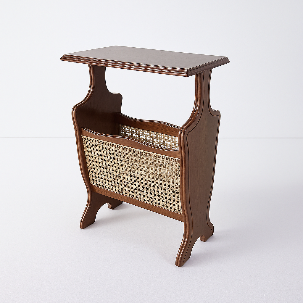 Vintage Weave Magazine Table