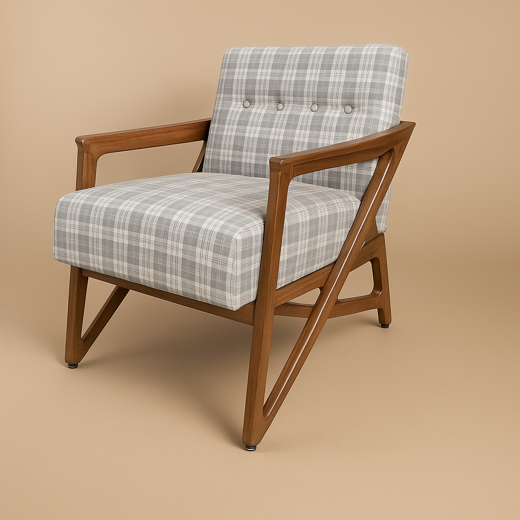 Nordic Teak Lounge Chair - Slate