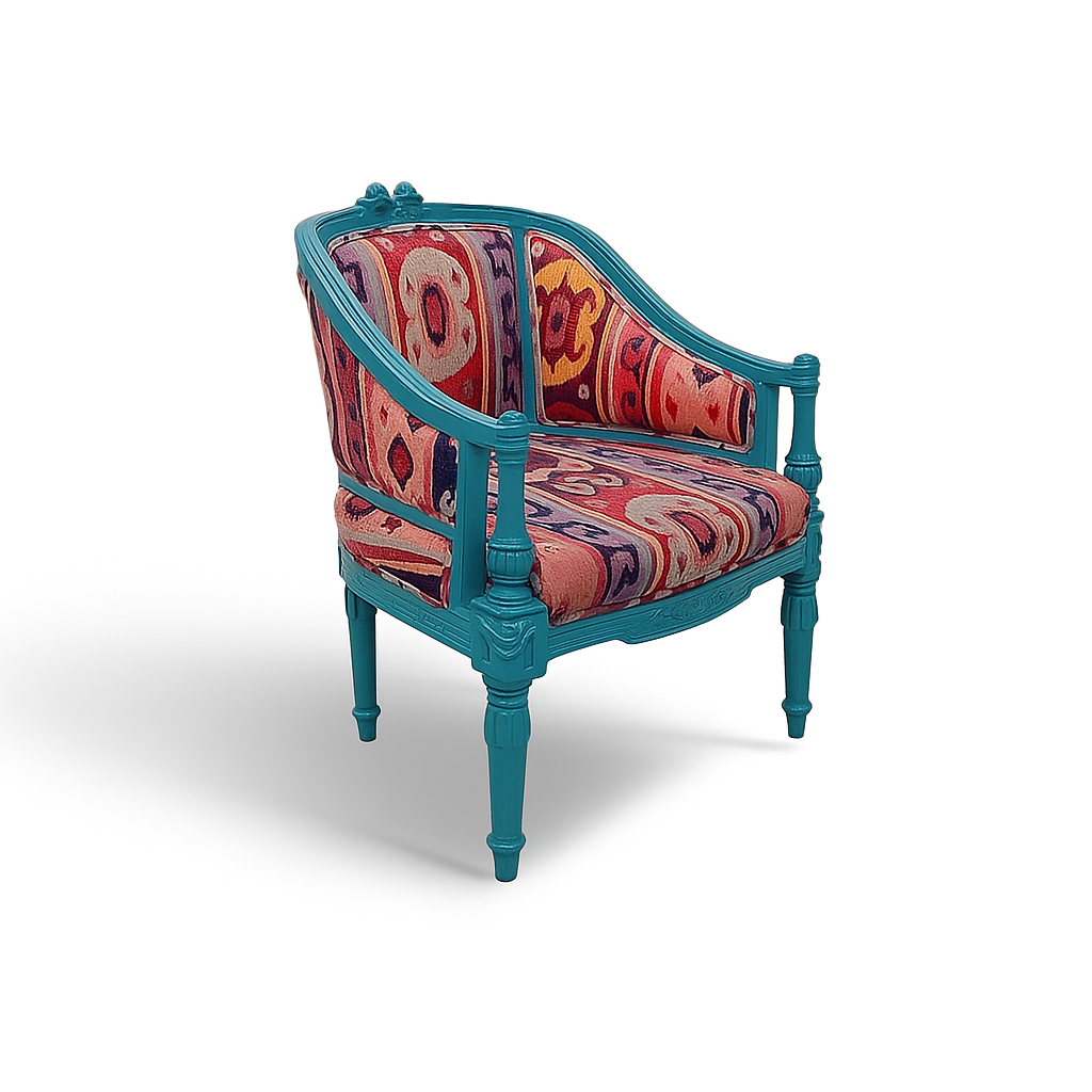 Vintage Teak Armchair - Azure