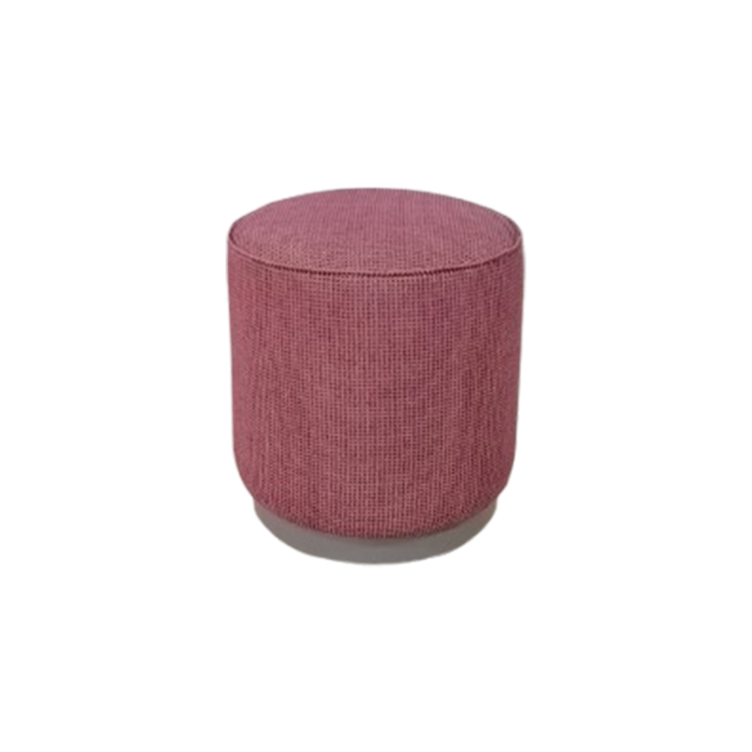 Blush Round Puffy Stool