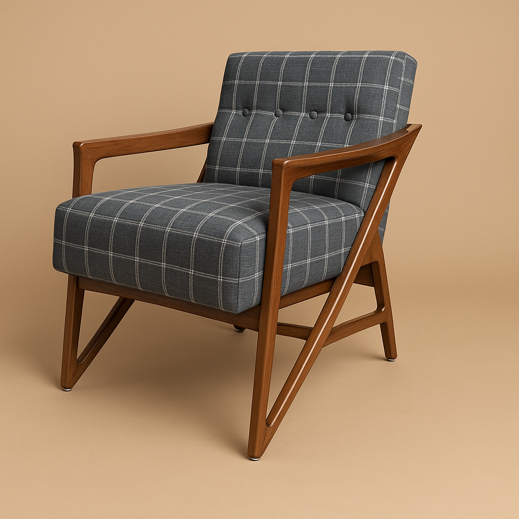 Nordic Teak Lounge Chair - Noir