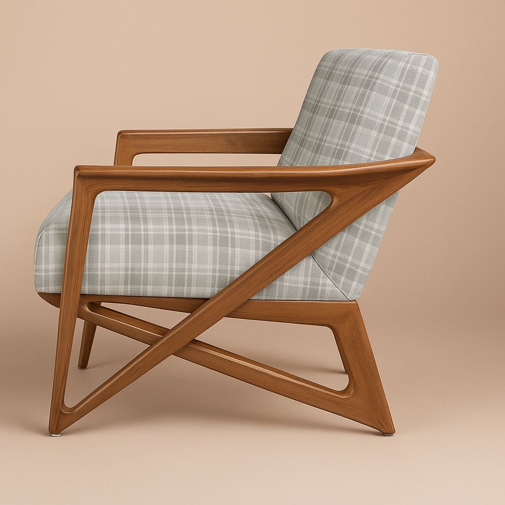 Nordic Teak Lounge Chair - Slate