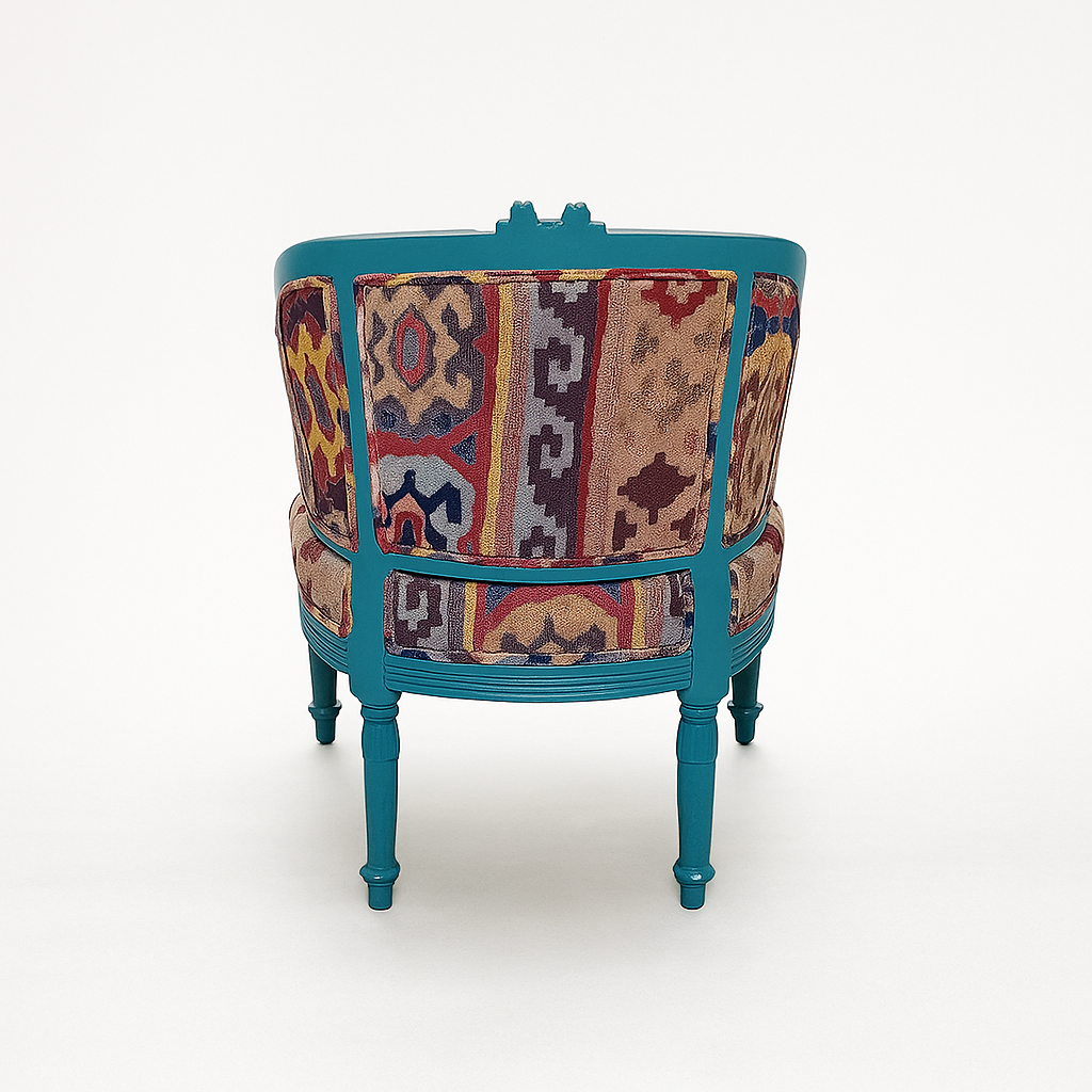 Vintage Teak Armchair - Azure