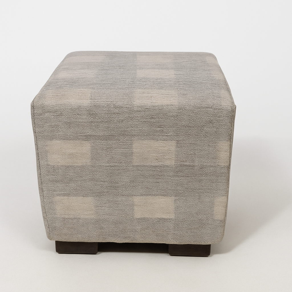 Mist Check Ottoman