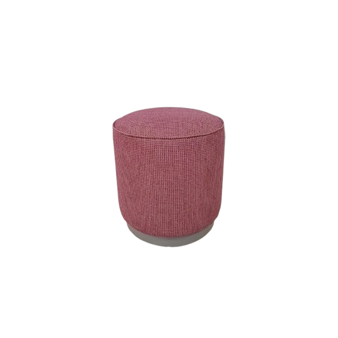 Blush Round Puffy Stool
