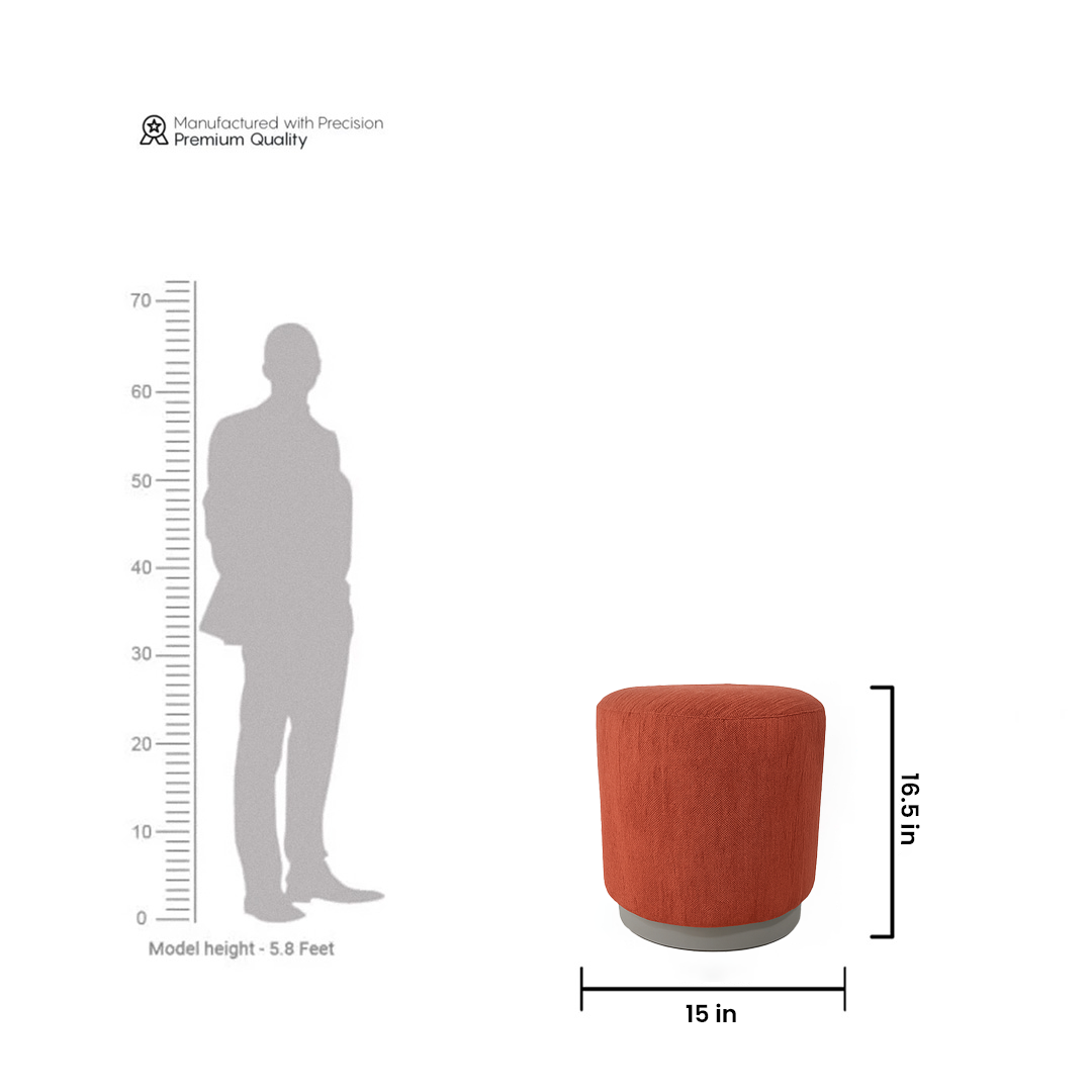 Terracotta Round Puffy Stool