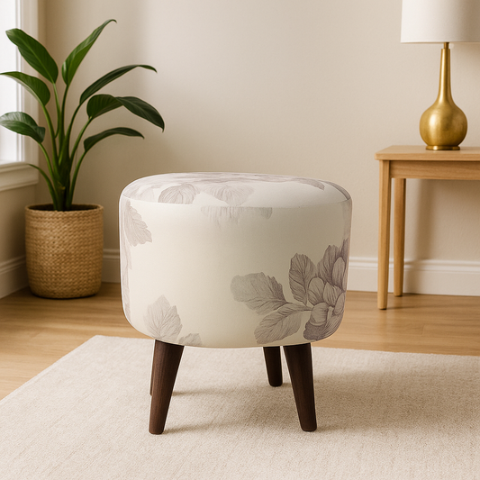Ivory Bloom Foot Stool