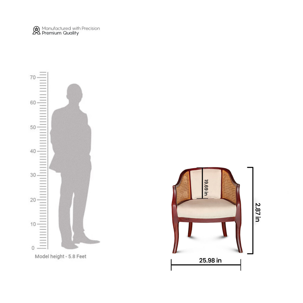 Rattan Lounge Chair - White