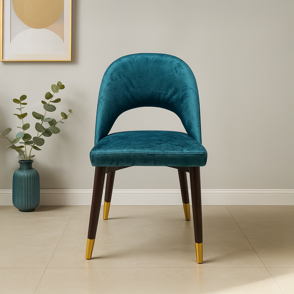 Velvet Curve Chair Set of 2