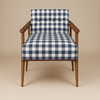 Nordic Teak Lounge Chair - Denim