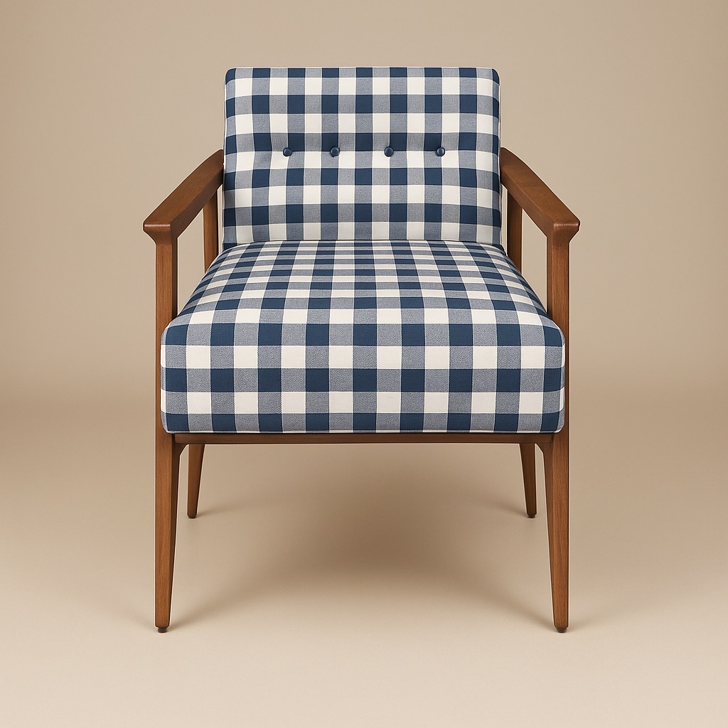 Nordic Teak Lounge Chair - Denim