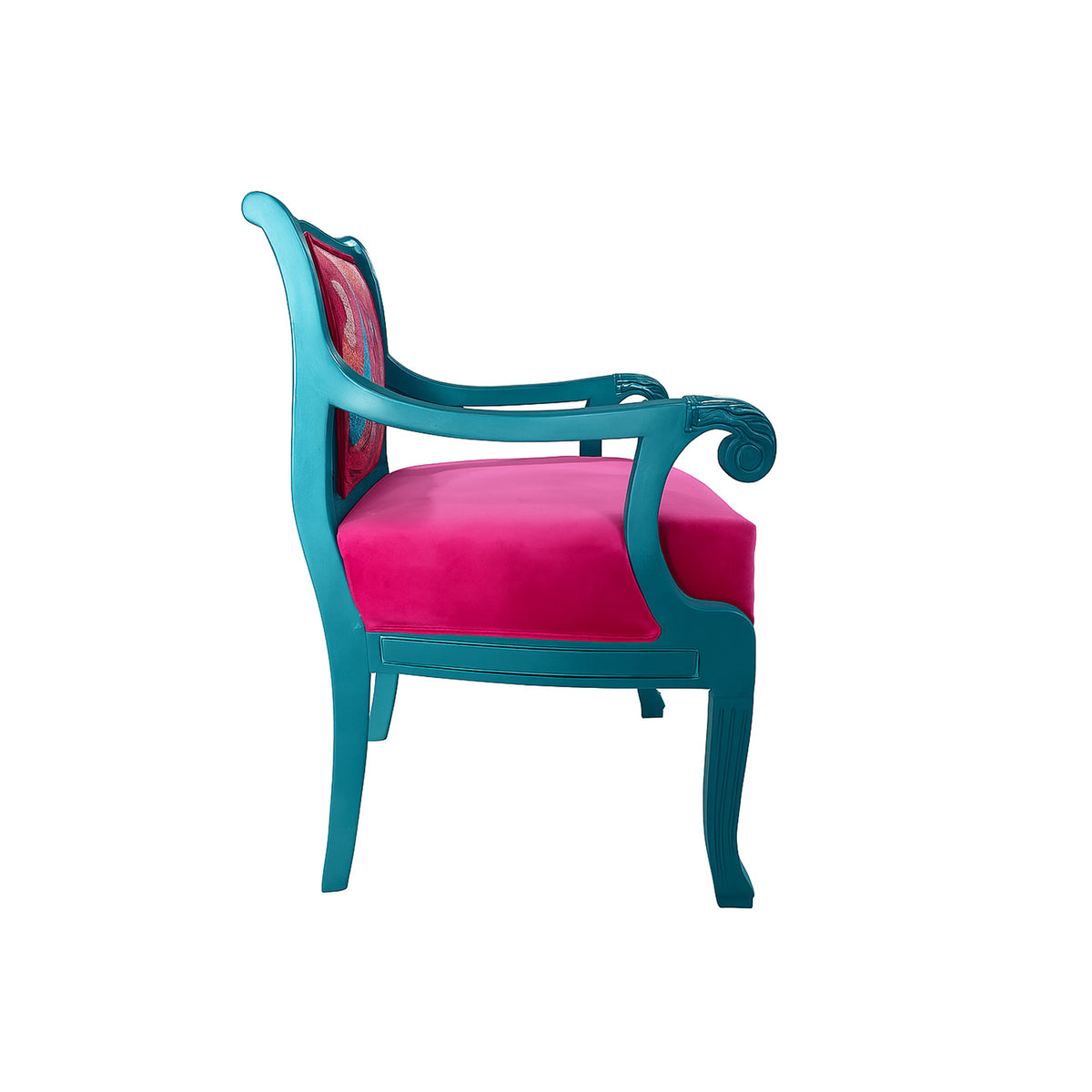 Regal Ornate Lounge Chair Torquoise