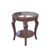 Vintage Round Glass-Top End Table