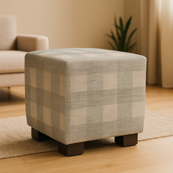 Mist Check Ottoman