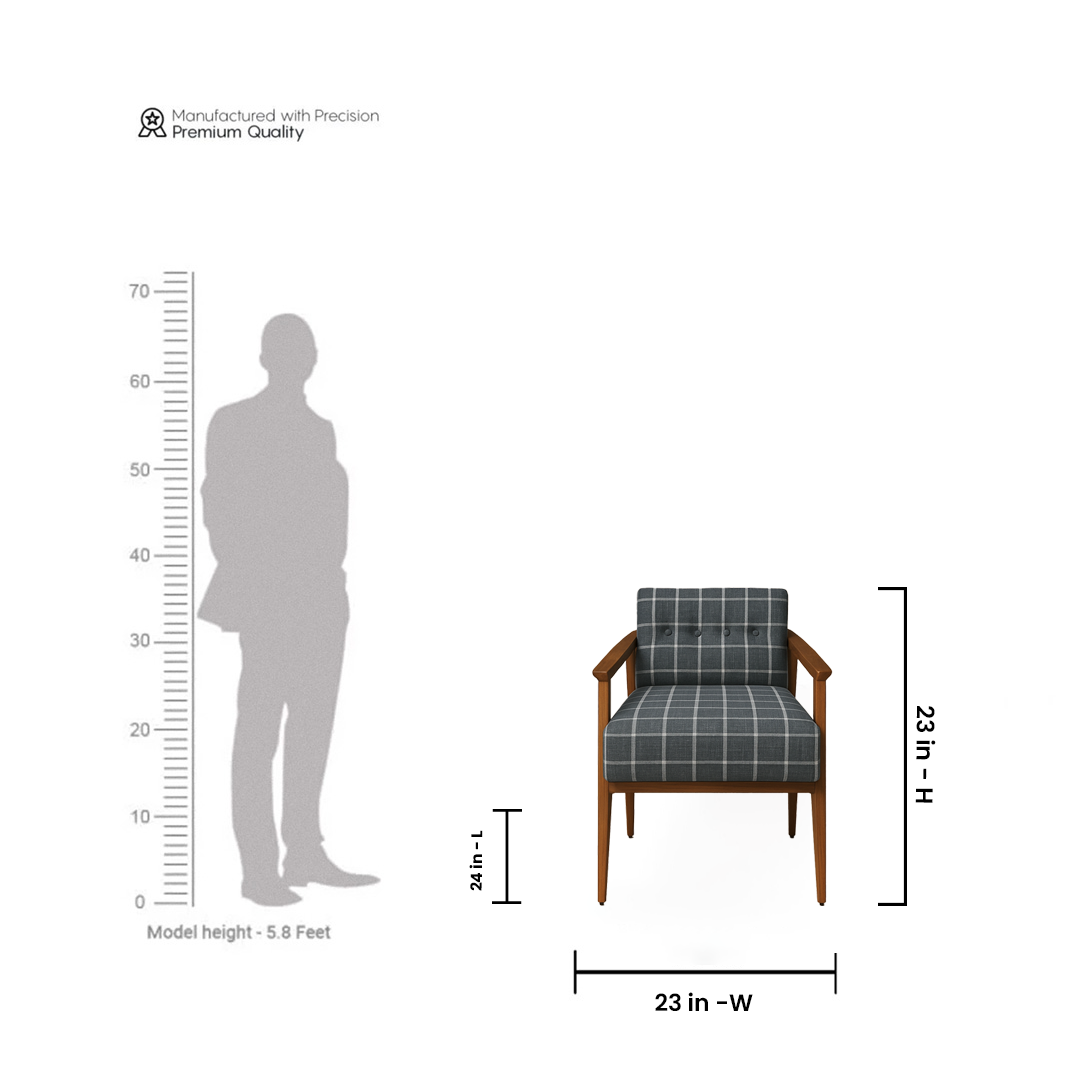 Nordic Teak Lounge Chair - Noir