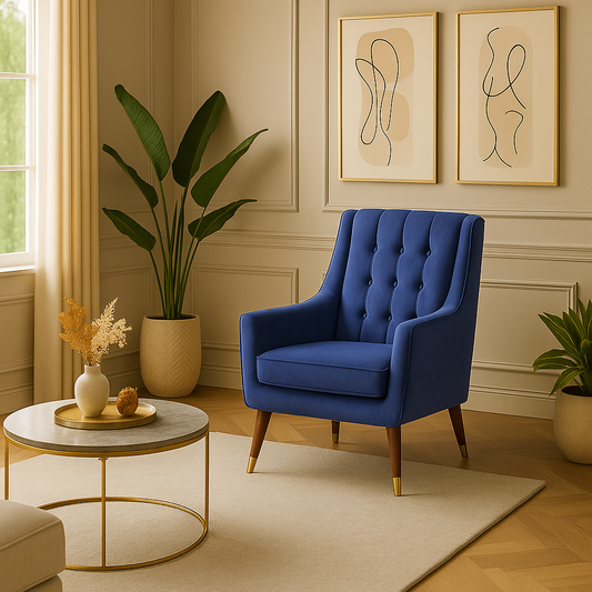 Royale Velvet Chair - Azure