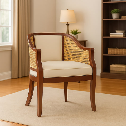 Rattan Lounge Chair - White