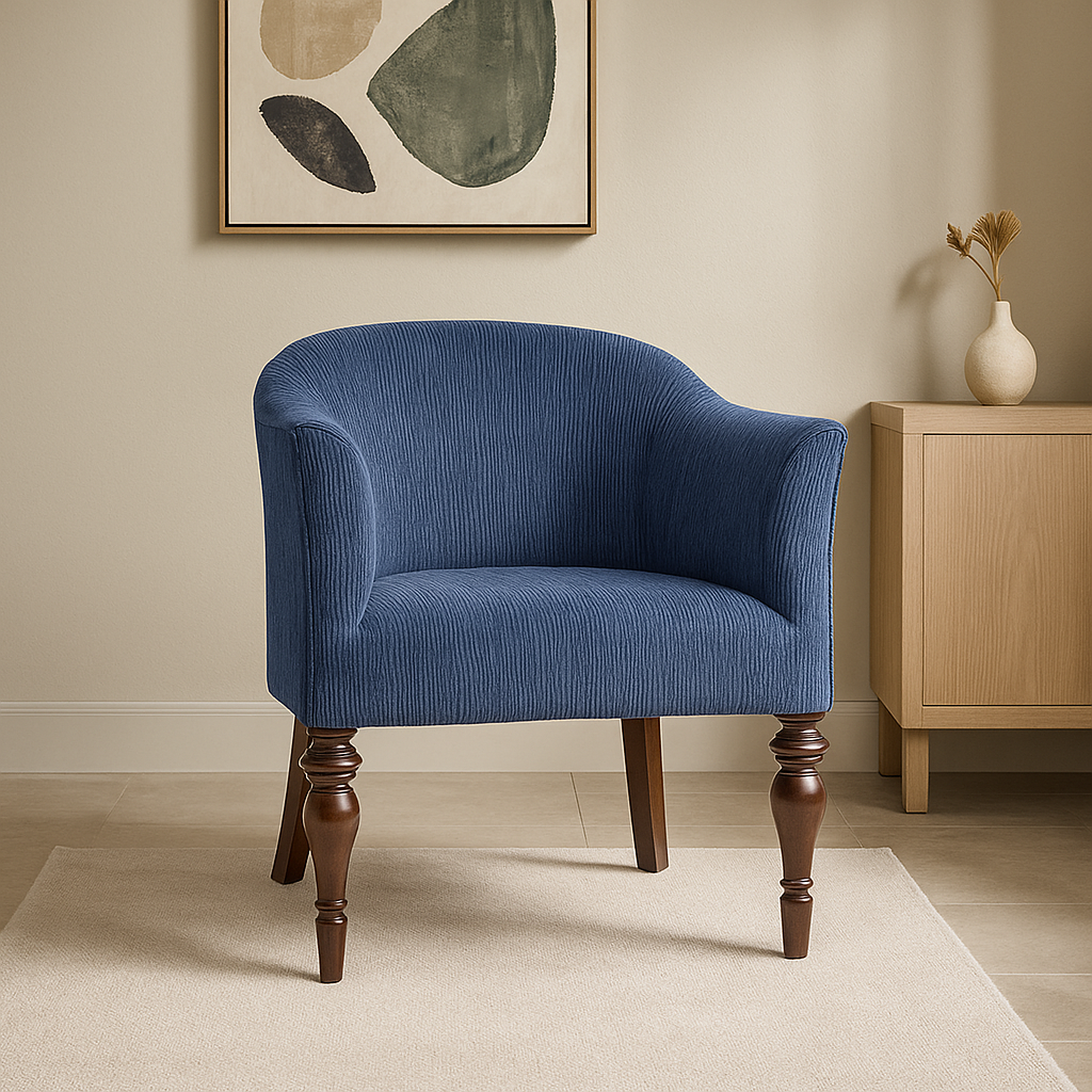 Blossom Curve Chair - Navy