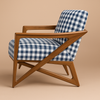 Nordic Teak Lounge Chair - Denim