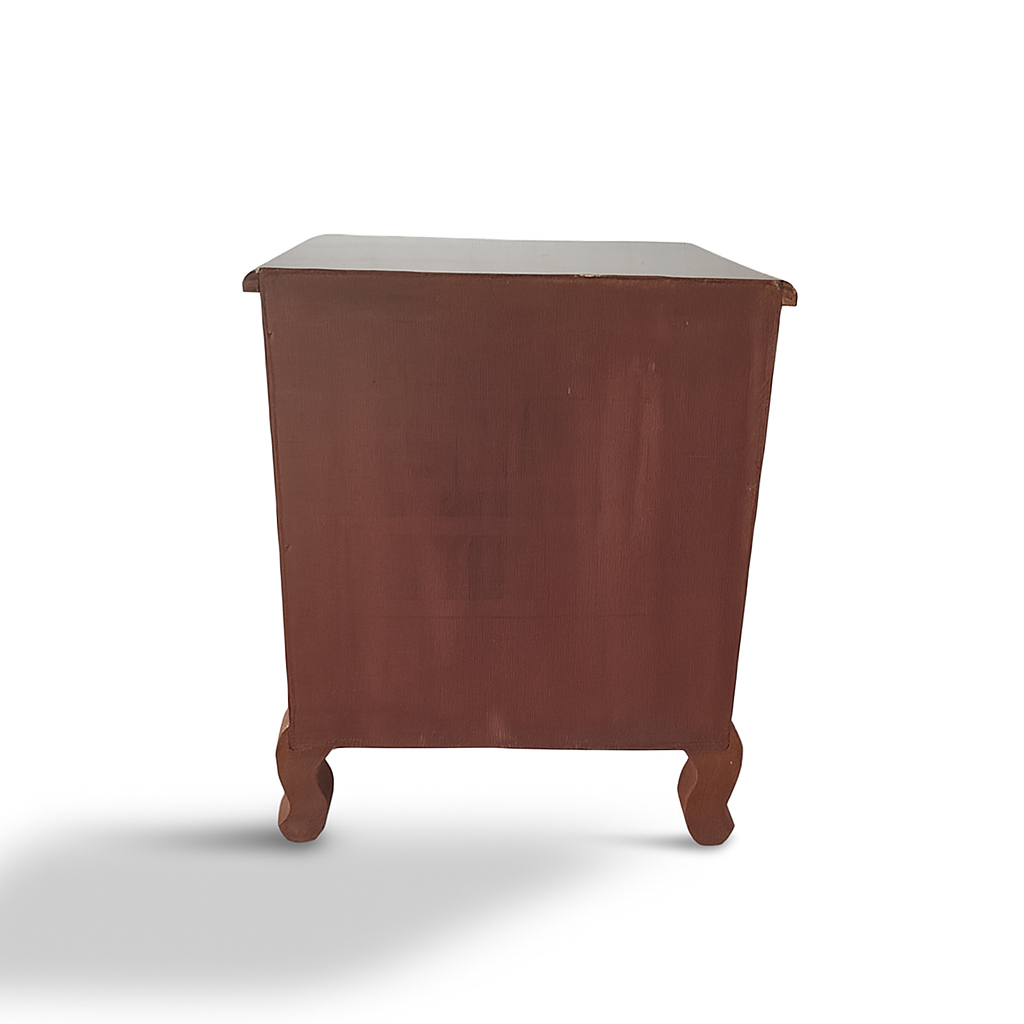 Chevron Teak Bedside Table