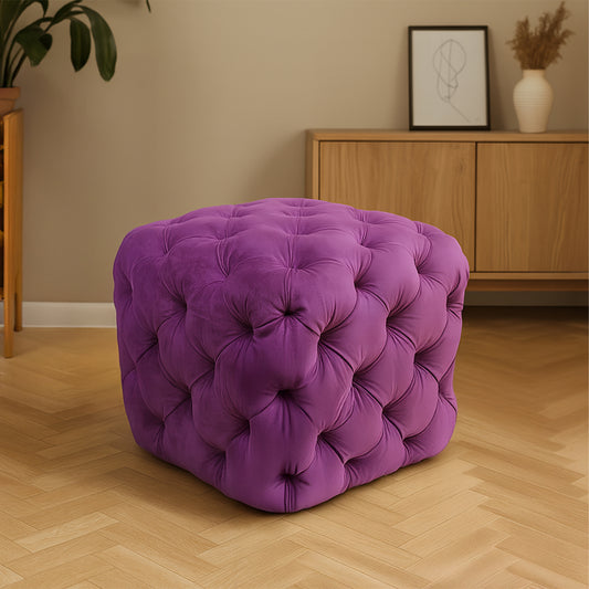 Tufted Velvet Ottoman