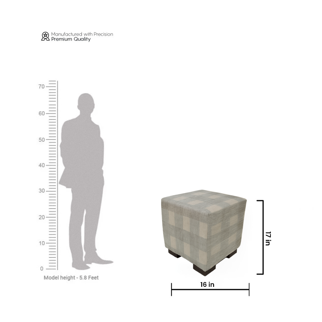 Mist Check Ottoman