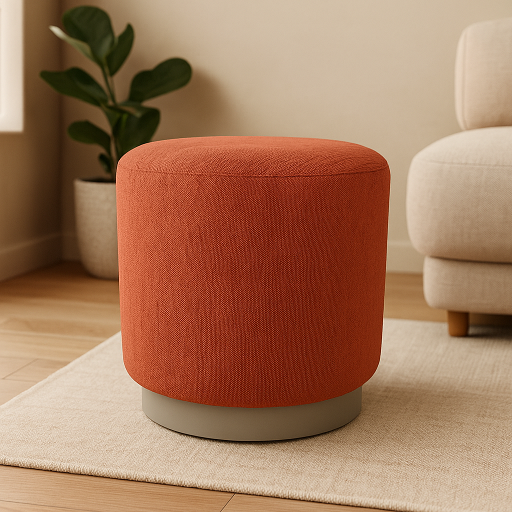 Terracotta Round Puffy Stool
