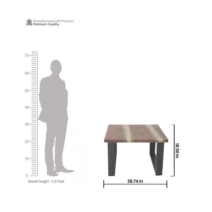 EpoxyLine Teak Wood Coffee Table