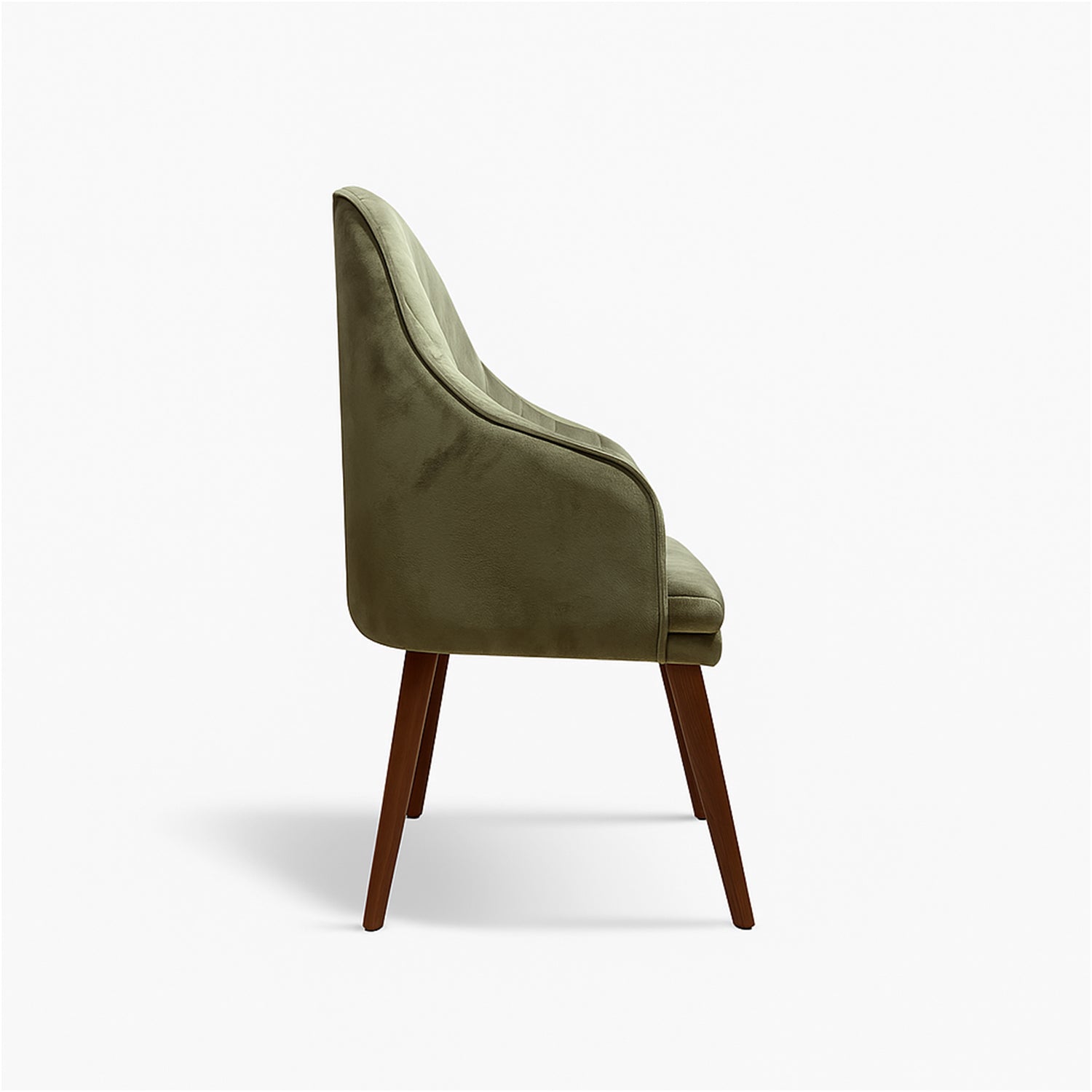 Velvet Channel-Back Armchair Set of 2