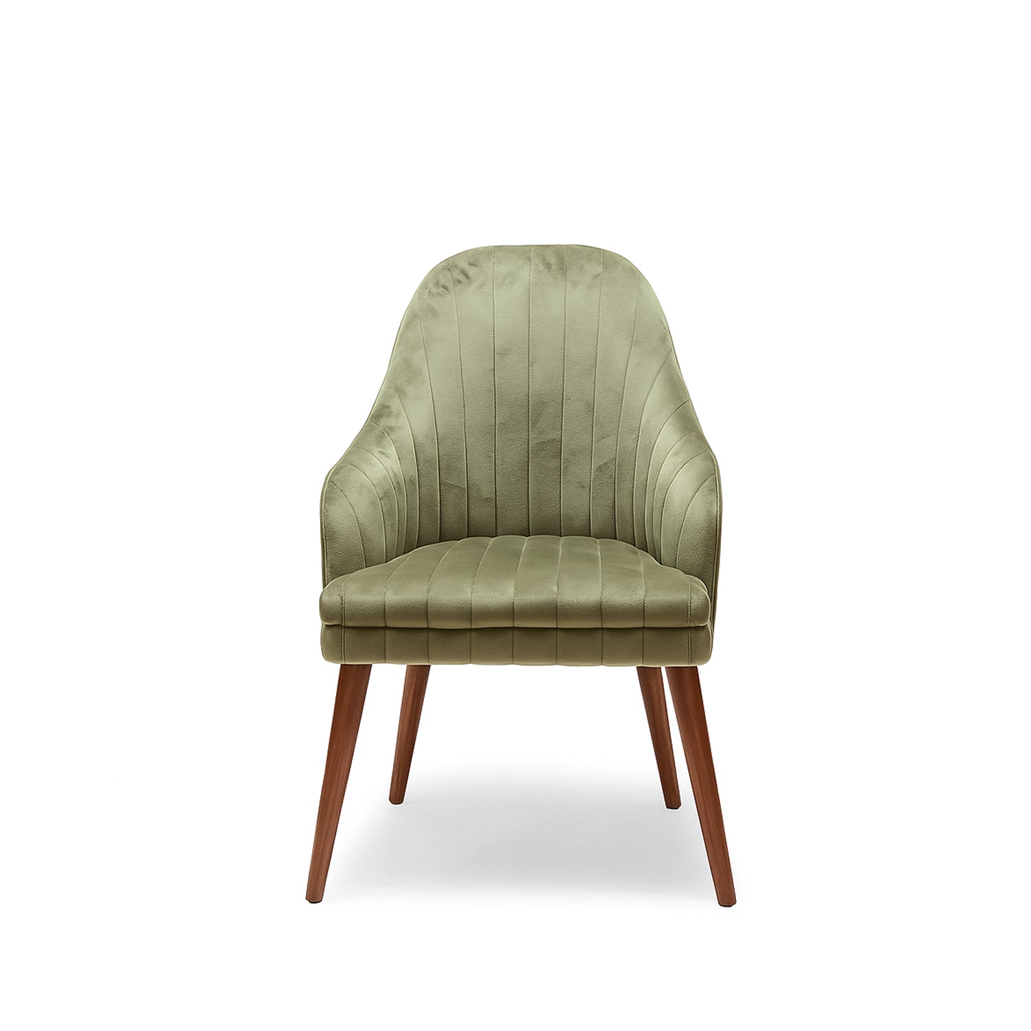 Velvet Channel-Back Armchair Set of 2