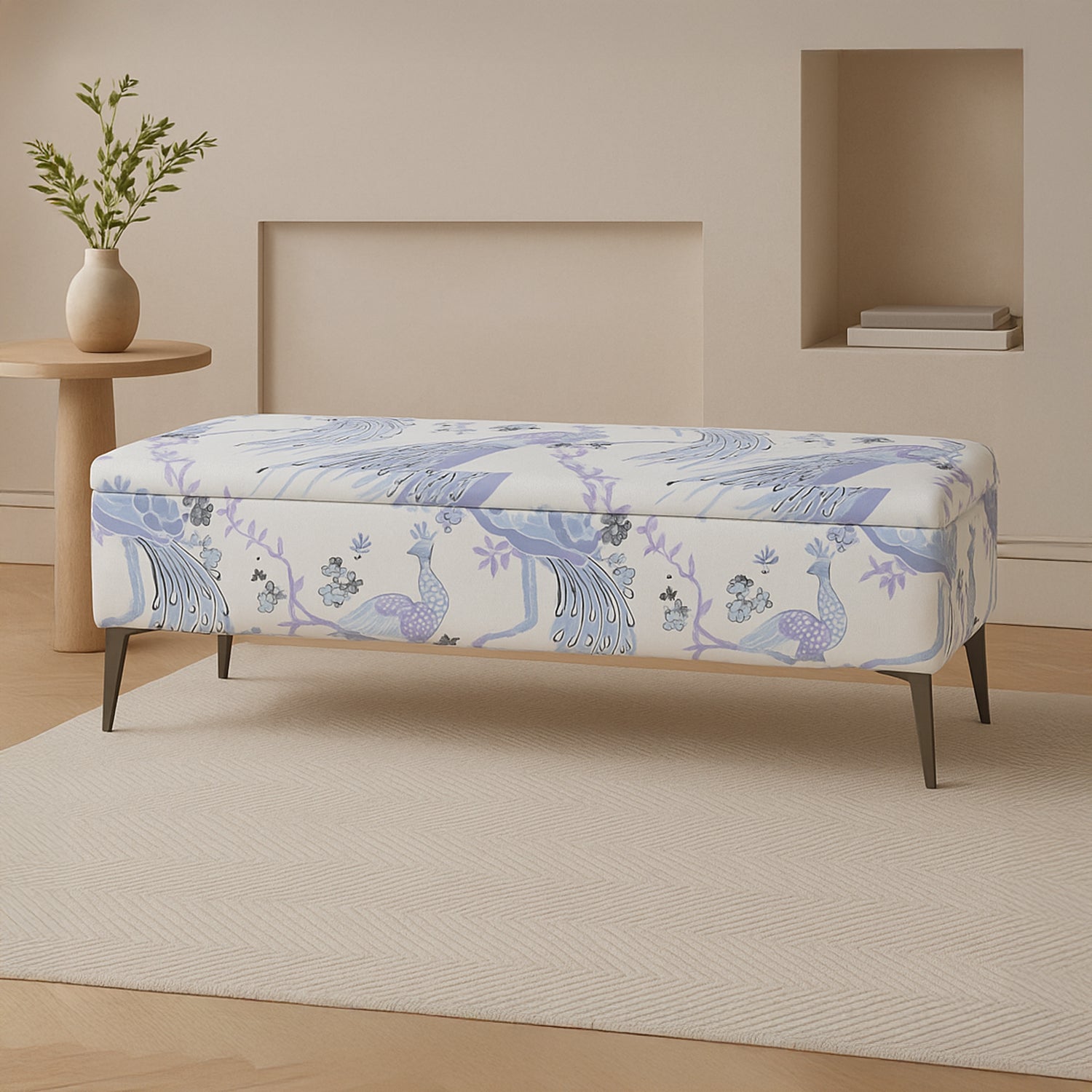 Peacock Bloom Ottoman Bench