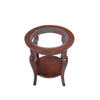 Vintage Round Glass-Top End Table
